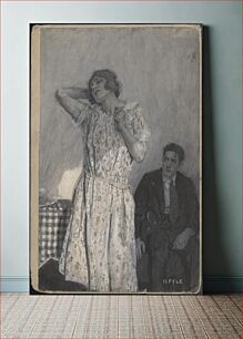 Πίνακας, Untitled (woman standing in mid-century dress, standing with arms up . . .)