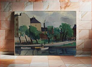Πίνακας, Urban shore, 1929, by Juho Salminen