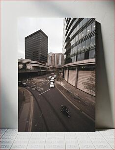 Πίνακας, Urban Street Scene with Modern Buildings Αστική σκηνή δρόμου με μοντέρνα κτίρια