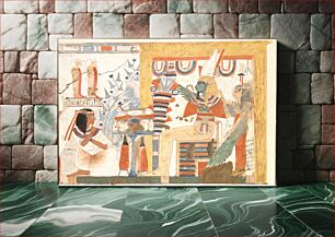 Πίνακας, Userhat Kneeling Before Osiris and the Goddess of the West, Tomb of Userhat by Norman de Garis Davies