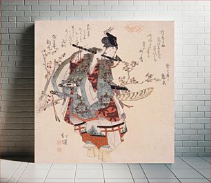 Πίνακας, Ushiwaka Playing a Flute by Totoya Hokkei