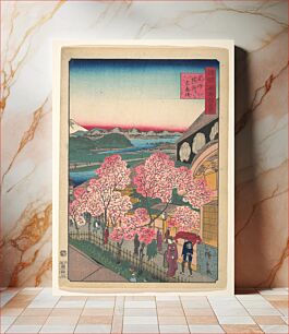 Πίνακας, Utagawa Hiroshige (1797 – 1858) Entrance to the Gankirō Tea House in the Miyozaki District, Yokohama, Bushu
