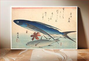 Πίνακας, Utagawa Hiroshige (1830) Tobiuo and Ishimochi Fish, from the series Uozukushi (Every Variety of Fish)