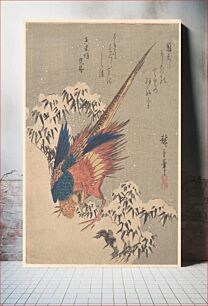 Πίνακας, Utagawa Hiroshige (1840) Pheasant Among Snow–laden Bamboo on Hillside