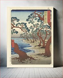 Πίνακας, Utagawa Hiroshige (1853) Maiko Beach, Harima Province, from the series Views of Famous Places in the Sixty-Odd Provinces