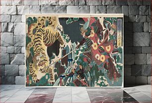 Πίνακας, Utagawa Kuniteru II - Satô Masakiyo on a Tiger Hunt