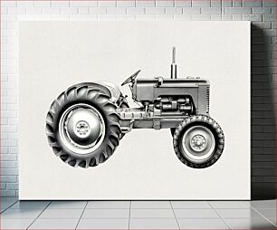 Πίνακας, Valmet 33 (1957) drawing by Valmet diesel tractor