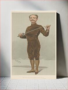 Πίνακας, Vanity Fair: Sports, Miscellaneous: Fencing; 'He insists that his Pen is Mightier than his Sword', Mr. Egerton Castle