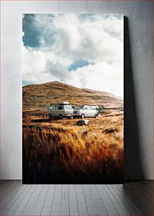 Πίνακας, Vans in a Scenic Landscape Φορτηγά σε ένα γραφικό τοπίο