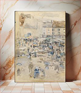 Πίνακας, Variations in Violet and Grey—Market Place, Dieppe by James McNeill Whistler
