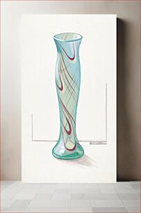 Πίνακας, Vase (Green with Red Swirl (ca.1937) by Elizabeth Dimling
