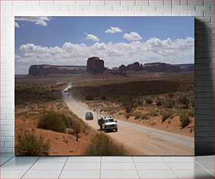Πίνακας, Vehicles in the Desert Landscape Οχήματα στο τοπίο της ερήμου