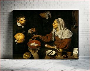 Πίνακας, VELÁZQUEZ - Vieja friendo huevos (National Galleries of Scotland, 1618. Óleo sobre lienzo, 100.5 x 119.5 cm)