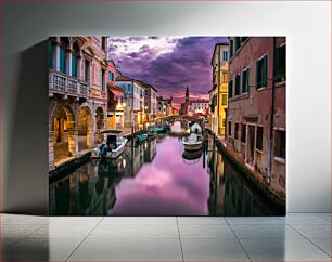 Πίνακας, Venetian Canal at Sunset Ενετικό κανάλι στο ηλιοβασίλεμα