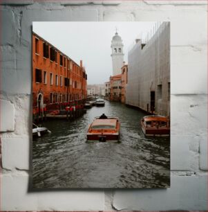 Πίνακας, Venice Canal with Boats Κανάλι της Βενετίας με βάρκες
