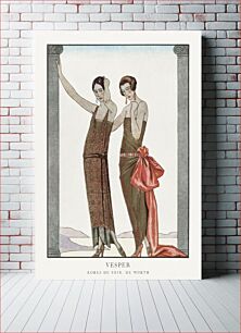 Πίνακας, Vesper / Robes du soir, de Worth from Gazette du Bon Ton No. 8 (1922) by George Barbier