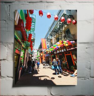 Πίνακας, Vibrant Street with Lanterns Ζωντανή οδός με φανάρια