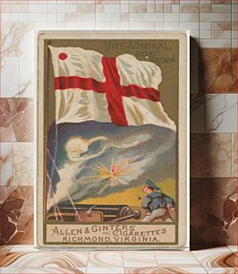 Πίνακας, Vice-Admiral, Great Britain, from the Naval Flags series (N17) for Allen & Ginter Cigarettes Brands