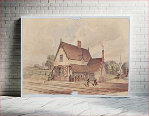 Πίνακας, Victorian Rural Train Station and Railroad Crossing by John Connell Ogle