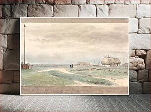 Πίνακας, View from Consul Axelsen's farm to Rheden, where the Læssöernes Jagter are located. by P. C. Skovgaard