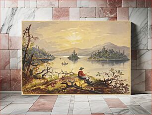 Πίνακας, View from Eagle Island, Adirondacks (Lower Saranac Lake) by Robert D. Wilkie