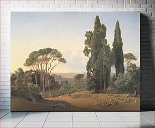 Πίνακας, View from Hadrian's villa at Tivoli by Fritz Petzholdt