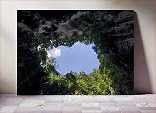 Πίνακας, View from inside a cave Θέα μέσα από μια σπηλιά