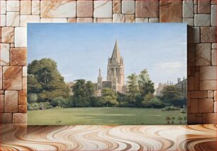 Πίνακας, View from the Dean's Garden, Christ Church, Oxford (1789–1862), vintage landscape illustration by William Turner of Oxford