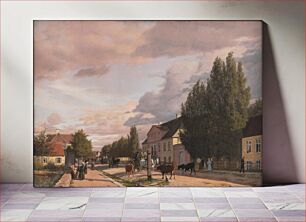 Πίνακας, View of a Street in Østerbro outside Copenhagen. by Christen Købke