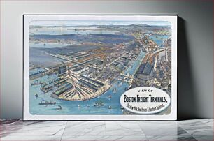 Πίνακας, View of Boston freight terminals, the New York, New Haven & Hartford Railroad