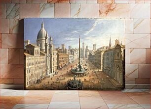 Πίνακας, View of the Piazza Navona, Rome by Hendrik Frans van Lint