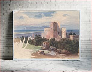 Πίνακας, View on Terracina with Mount Circeo (recto); View of the Roman Campagna with an Aquaduct (verso)