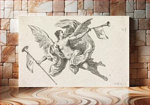 Πίνακας, Vignette: Angel Holding Long Trumpets... by Francesco Bartolozzi