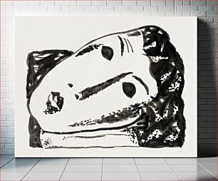 Πίνακας, Vignette for book ' L'art Hollandais contemporain' by Paul Fierens ; reclining female head (1932–1933) by Leo Gestel