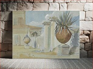 Πίνακας, Villa Massimi, Rome: Gateway Flanked by Palms in Large Earthware Jars