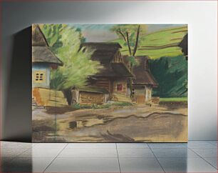 Πίνακας, Village (záskalie) by Arnold Peter Weisz Kubínčan