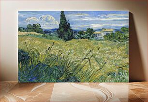 Πίνακας, Vincent van Gogh's Green Wheat Field with Cypress (1889)