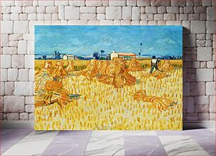 Πίνακας, Vincent van Gogh's Harvest in Provence (1888), vintage farm painting