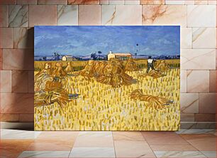 Πίνακας, Vincent van Gogh's Harvest in Provence (1888), vintage farm painting