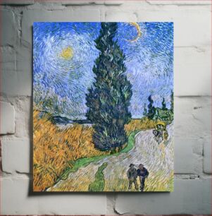 Πίνακας, Vincent van Gogh's Road with Cypress and Star (1890)