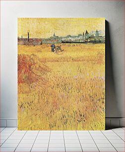 Πίνακας, Vincent van Gogh's Wheat field with View of Arles (1888)