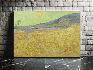 Πίνακας, Vincent van Gogh - Wheatfield with a reaper