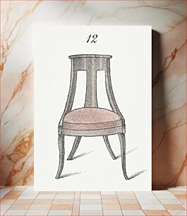 Πίνακας, Vintage chair from furniture poster (1833) published by Endicott & Swett