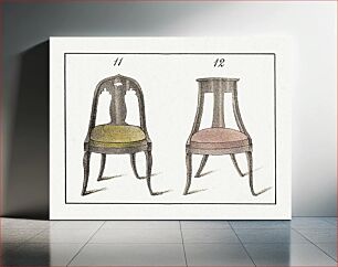 Πίνακας, Vintage chairs from furniture poster (1833) published by Endicott & Swett