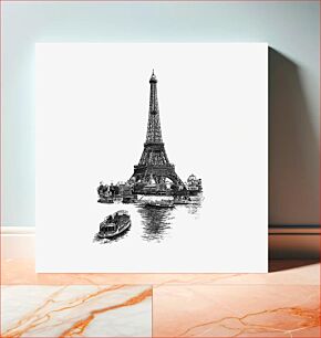 Πίνακας, Vintage European style Eiffel Tower engraving