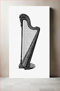 Πίνακας, Vintage European style harp engraving