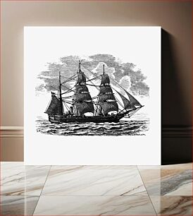 Πίνακας, Vintage European style ship engraving from Strange yet True: interesting and memorable stories retold by James Macaulay M.D. (1892)