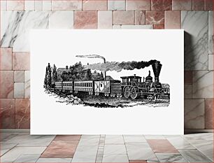 Πίνακας, Vintage European style steam train engraving from Columbus, Ohio by Jacob Henry Studer (1873)