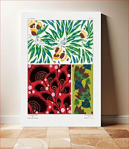 Πίνακας, Vintage floral patterns, Art Nouveau flower pochoir stencil print for fabric and textile designs