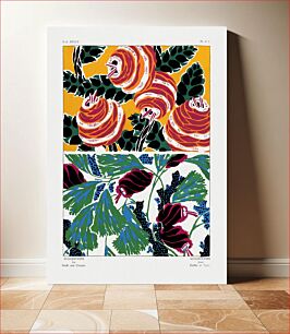 Πίνακας, Vintage floral patterns, Art Nouveau flower pochoir stencil print for fabric and textile designs